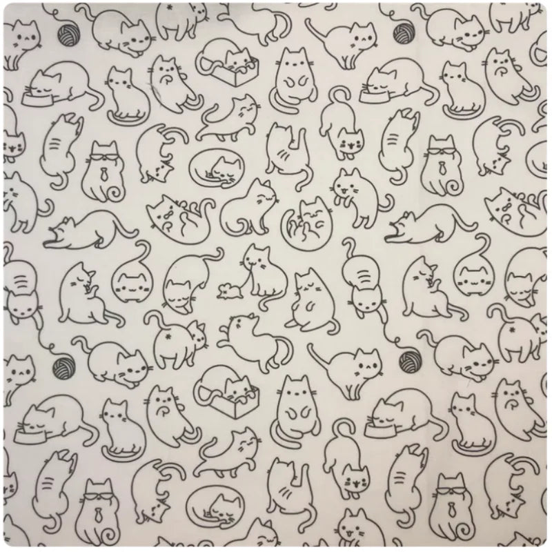 tissu coton imprimé chats noirs 145cm largeur diy sacs rideaux nappes respectueux environnement simple