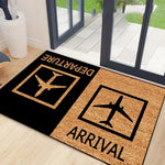 tapis sol antidérapant imperméable motif avion moderne noir beige blanc