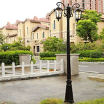 poteau lumineux vintage noir ip65 led éclairage public moderne cour jardin park lumière imperméable