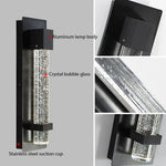 lampe murale moderne cristal bulle aluminium anti rouille extérieure noir argenté led ip65 garage