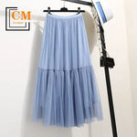 jupe midi plissée tulle transparente féminine élégante décontractée multiple niveaux printemps été