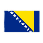 drapeau bosnie herzegovine polyester blanc bleu vert or gris armoiries fleurs lys croissants classique