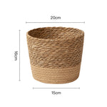 panier pliable osier tissé motifs réguliers poignées cuir naturel rustique jardin