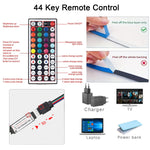 ruban led multicolore moderne télécommande 44 touches adhésif guide chambre salon deco fête