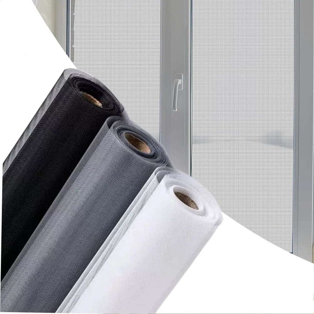 filet fenêtre noir gris blanc maille fine moderne 1m 2m 3mètres PVC étanche