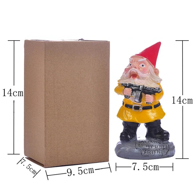 statuette lutin humoristique résine verte bleue rouge ornement extérieur jardin maison cadeaux