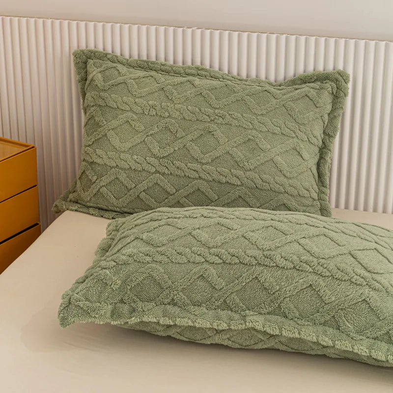 taies d'oreiller jacquard papillons brodés gris bleu rose vert beige violet modernes lit hiver