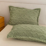taies d'oreiller jacquard papillons brodés gris bleu rose vert beige violet modernes lit hiver