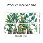 sticker mural plantes pots feuilles diverses moderne minimalisteintérieur décoration vert marron beige blanc