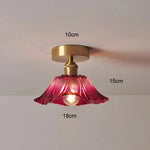lampe suspendue moderne vintage fleur translucide rouge vert blanc chaîne ampoule
