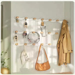 porte sacs mural blanc bois moderne adhésif crochets clous adhésifs