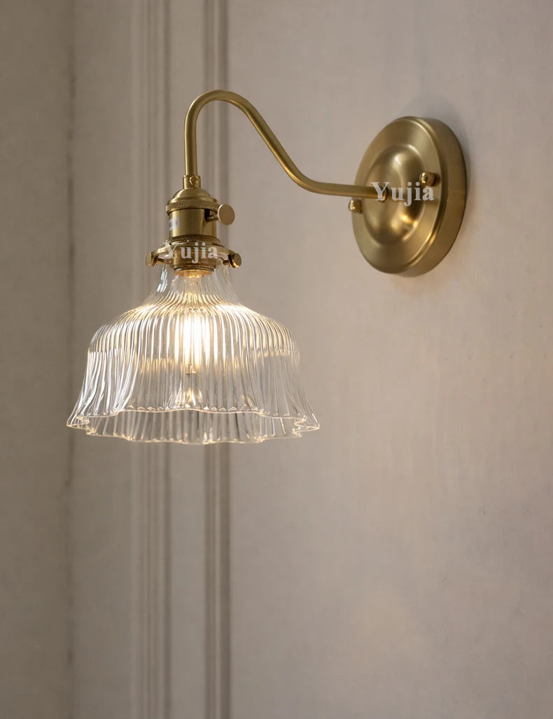 lampe murale vintage vert doré rayures verticales ampoule led cuisine chambre salle manger entrée