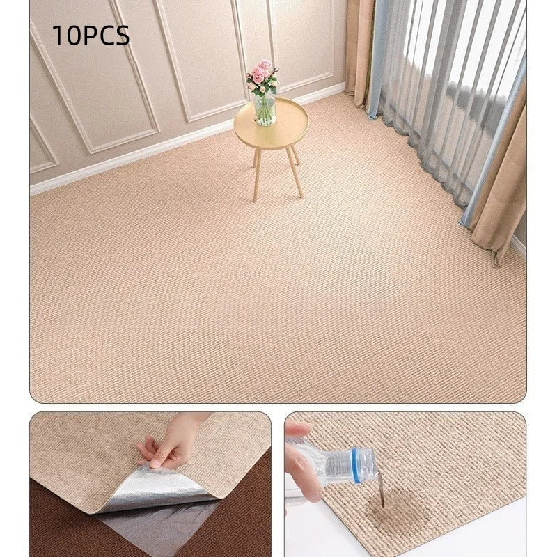 tapis autocollants 30x30cm gris marron carreaux géométriques moderne insonorisants intérieur chambre salon