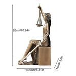 statue justice bronze doré balances épée serre livres classique allégorie livres différents tailles personnification