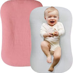 coussin bébé doux coton rose clair beige floral bleu confortable