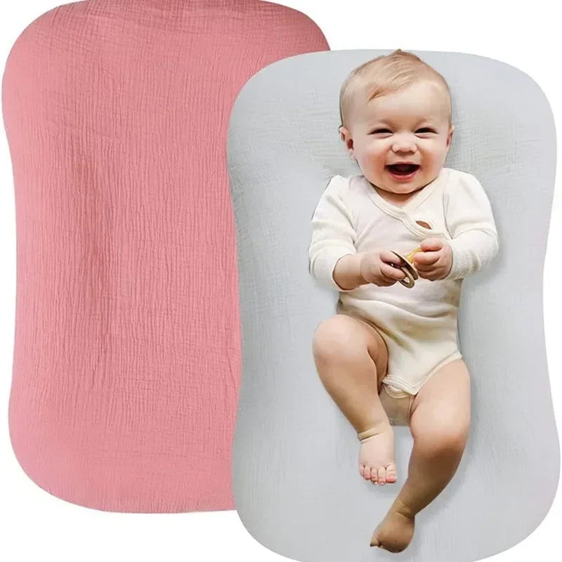 coussin bébé doux coton rose clair beige floral bleu confortable