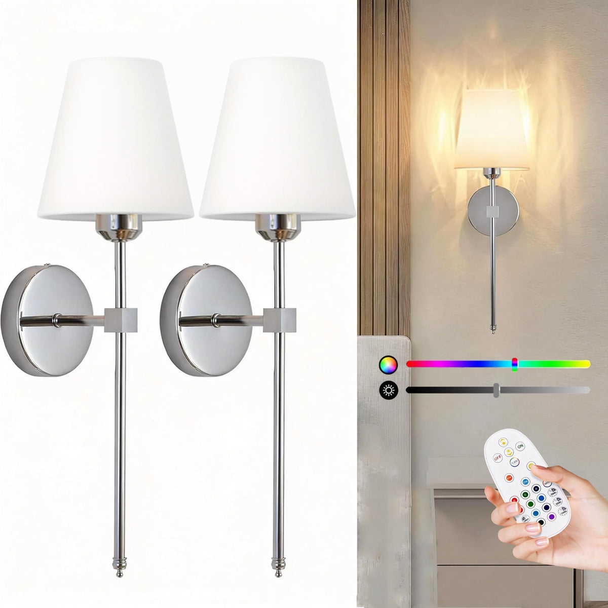 lampe murale moderne or blanc rechargeable abat jour led minimaliste chambre salon entrée
