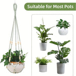 porte pots suspendus tressés vert menthe bohème bois plante grimpante pot céramique