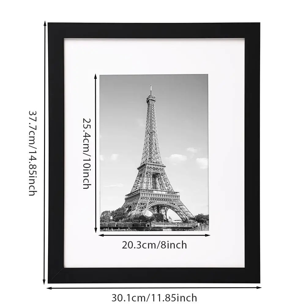 cadres photo bois moderne noirs 11x14 inch plusieurs tailles panneau transparentintérieur Londres Tour Eiffel