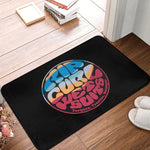 tapis sol personnalisé antidérapant imperméable rip curl motif surf noir jaune décoration maison