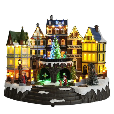 Maison de musique lumineuse gris clair pour décoration de Noël intérieure