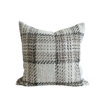 housse coussin gris noir blanc motif géométrique contemporain polyester coton non toxique respectueux environnement