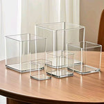 boîtes rangement transparentes cubes minimalistes 6cm 8cm 10cm 12cm 15cm