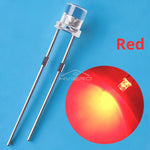 diodes led 3v transparentes bleues vertes rouges chaudes jaunes blanches roses violettes oranges plat