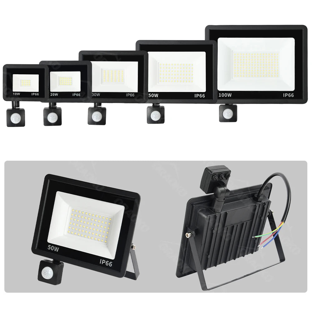 projecteur led noir moderne ip66 50w 100w flux lumineux câble électriqueextérieur Blanc BlancChaud