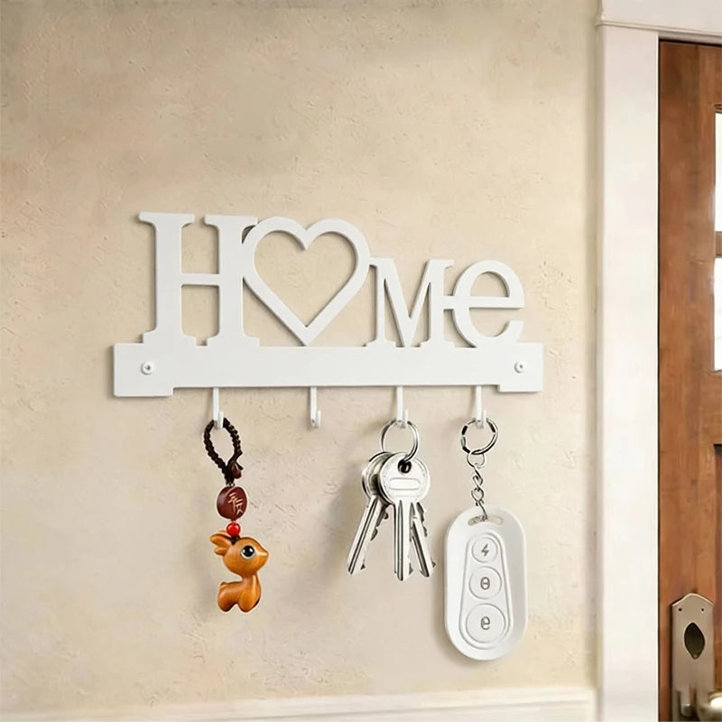 porte clés mural decoratif love noir blanc moderne minimaliste fixations vis porte monnaie télécommande