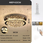 plafonnier moderne cristal doré led acier inoxydable 4000k 3000k 6000k neutral warm