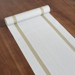 nappe table motif chevrons couleur beige gris blanc moderne rustique fêtes mariage resistant taches