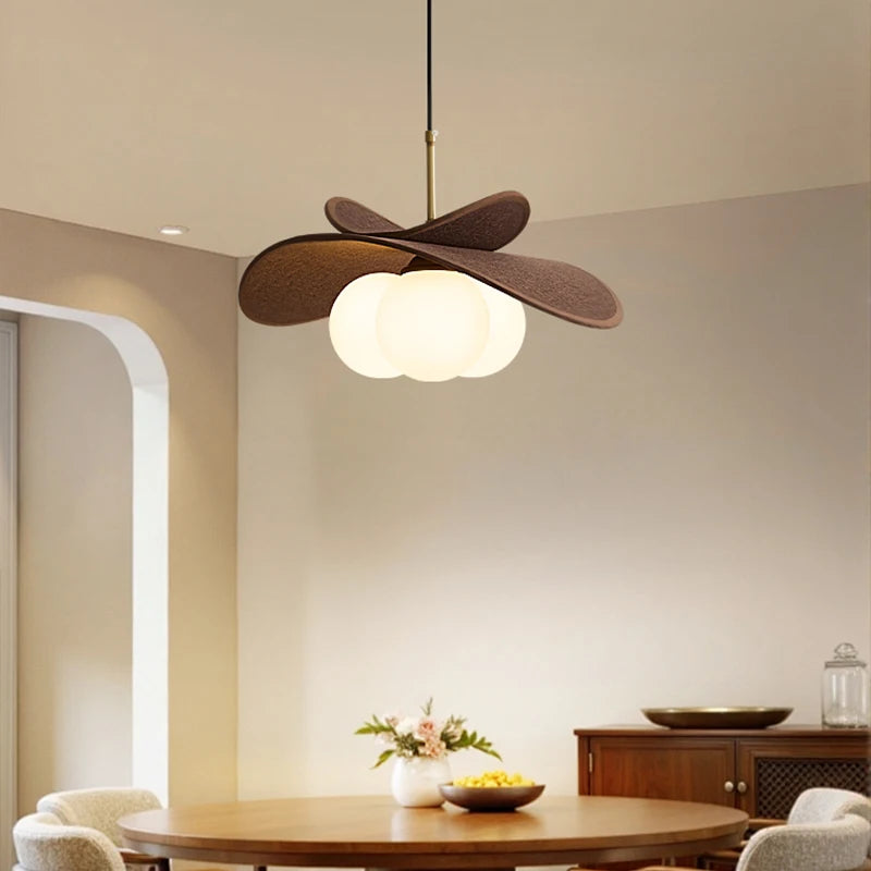 suspension lumineuse moderne marron foncé globe opaque scandinave chambre salon