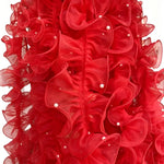 ruban franges dentelle noir blanc rose orange rouge élégant festif 11cm
