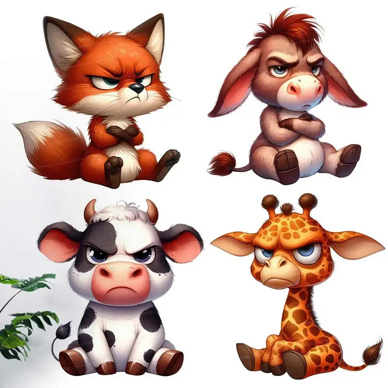 autocollants animaux imprimés adhésifs muraux modernes rouge marron noir blanc