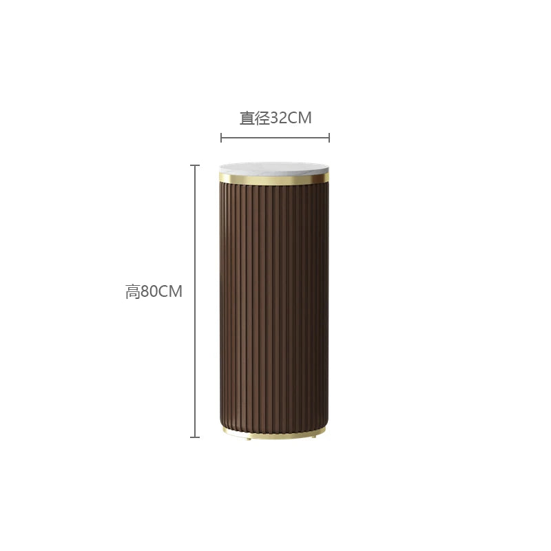 support décoratif moderne marbre doré bleu orange marron beige rayures verticales hauteur 60cm 80cm
