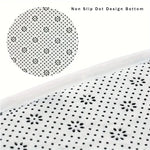 tapis cuisine moderne noir blanc couverts kitchen salle bain salon polyester feutre vinyle rectangle