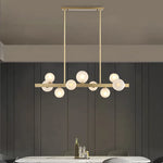 suspension lumineuse moderne boules translucides or blanc ampoules led 12 têtes cuivre