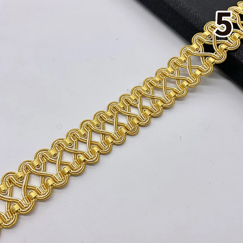ruban dentelle intégrées largeur 3cm couleurs argent doré classique élégant opaque polyester écologique élastique