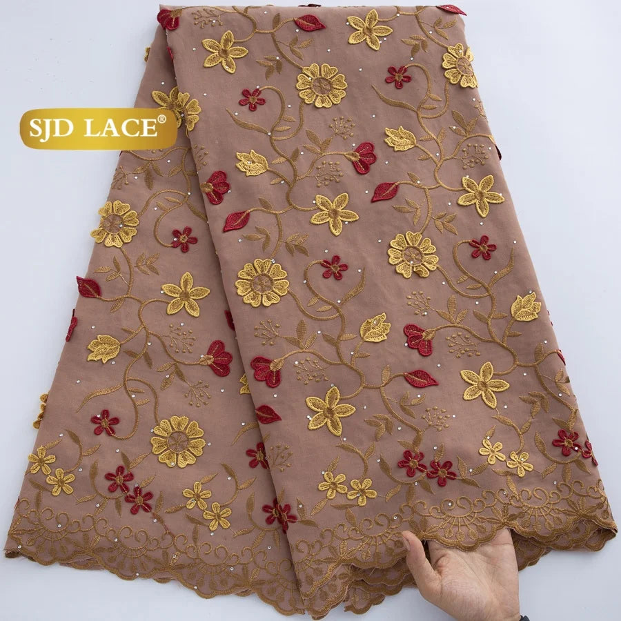 dentelle brodée fleurs motifs opaques marron vert noir rouge occasionnelle mariage fête