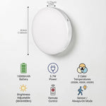 lampe led plafonnier moderne rechargeable télécommande 10000mAh blanc opacité minimaliste