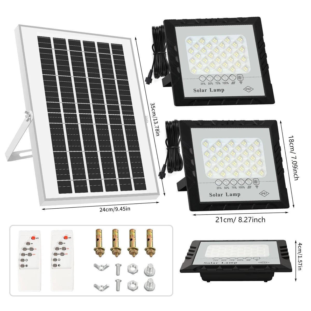 lampe solaire moderne noire blanche panneau solaire télécommande ip67 étanche