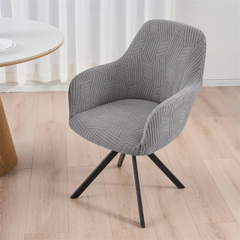 housse chaise moderne rayées gris clair élastique maison restaurantversible