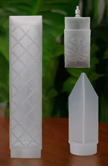 support plante transparent moderne adhésif bouchon remplissage base semi circulaire diamant grille blanc