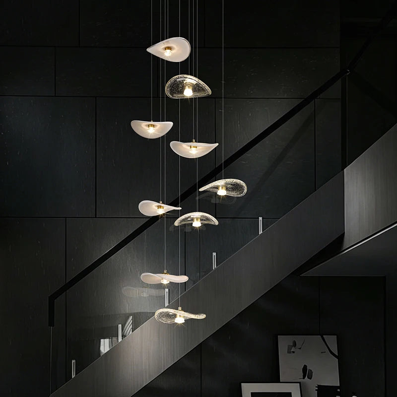 suspension lumineuse moderne pierre verre blanc doré led 4000k 3000k 6000k