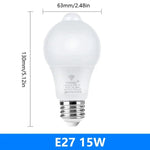 ampoule led e27 détecteur mouvement blanc moderne 12w 15w 18w 20w 6w 9w