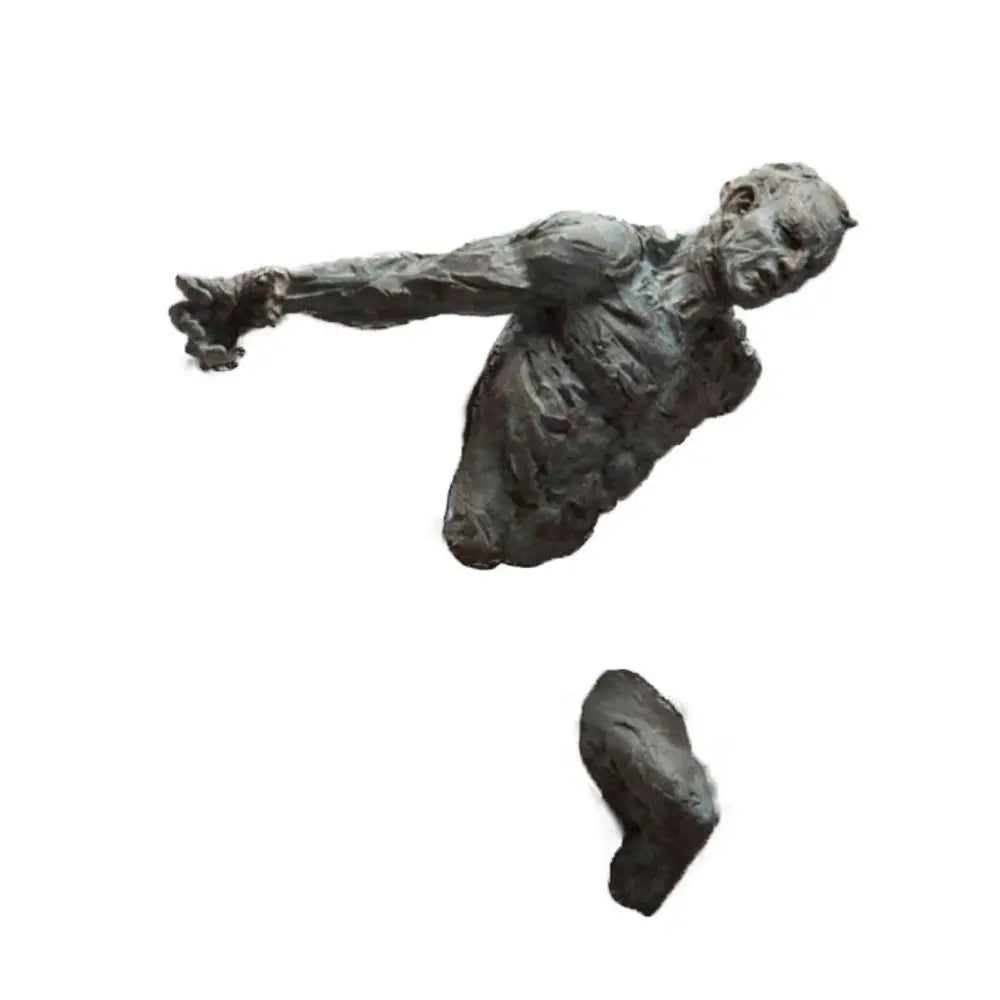 statue résine gris métallisé texture granuleuse art contemporain pieds détachables adhésif décoration intérieure abstraite