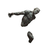 statue résine gris métallisé texture granuleuse art contemporain pieds détachables adhésif décoration intérieure abstraite