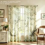 rideau imprimé fleurs feuilles dentelle semi transparent classique romantique salon anneaux métalliques polyester