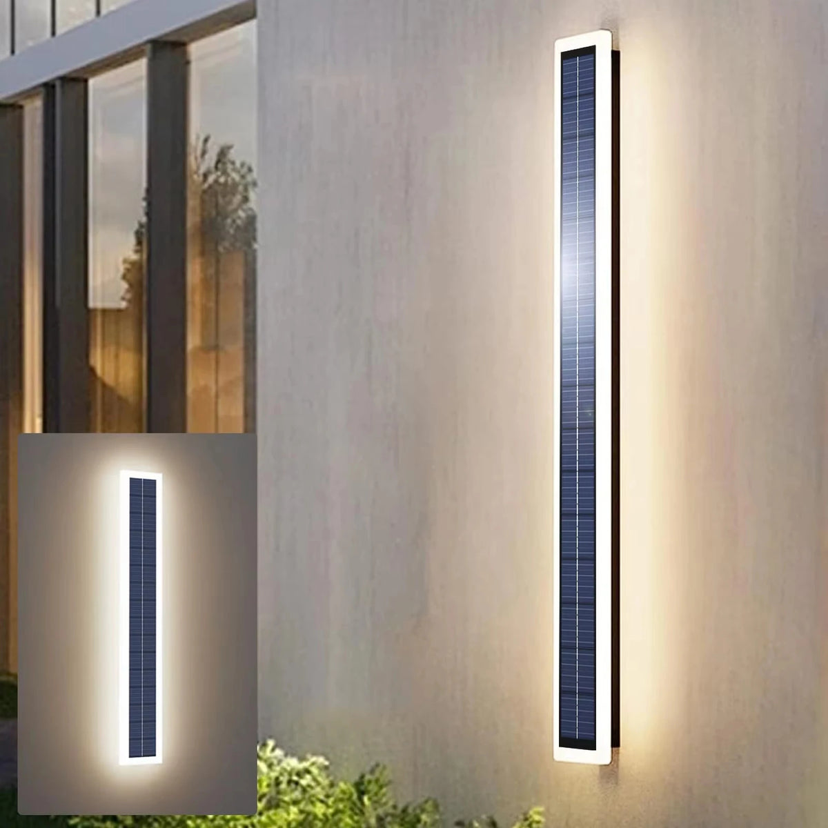 lampe murale solaire ip65 led 60cm blanc noir rayures modernes 6000mAh 610h